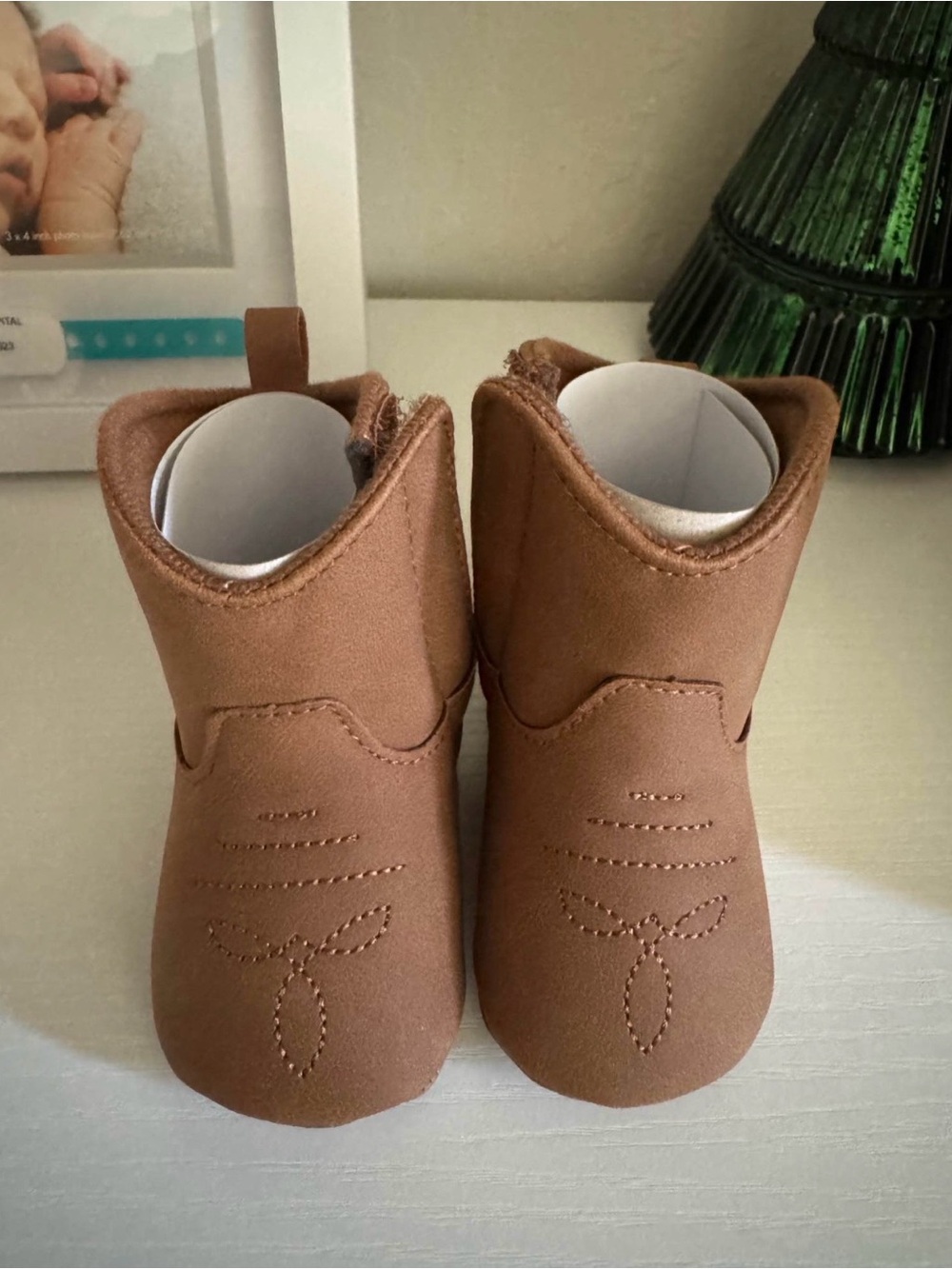 Carter's Brown Baby Walker Booties - Soft Faux Leather